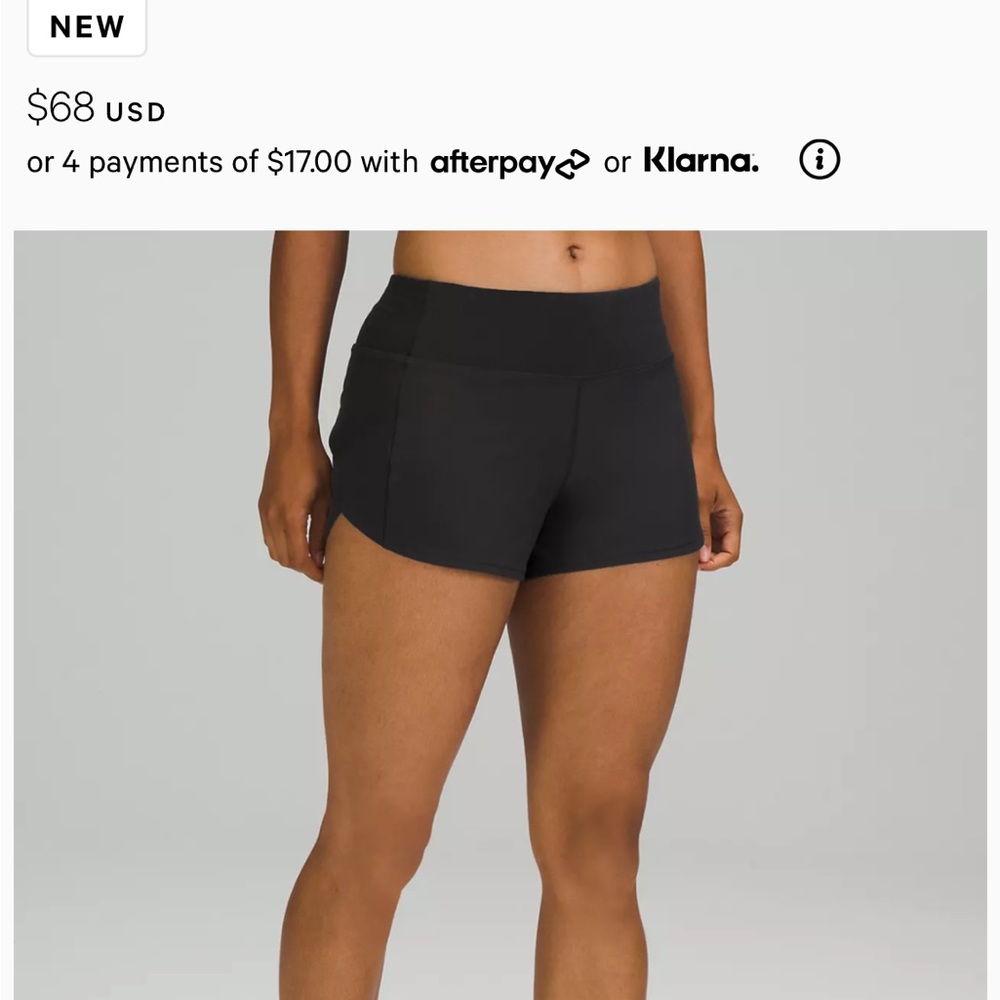 Lululemon Speed up mid rise short